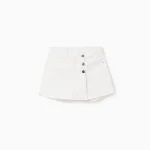 Falda-pantalón denim blanca para niña - Zippy