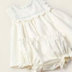 Vestido de Bebé Blanco Bordado Zippy con Braguita