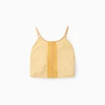 Top amarillo con detalles bordados para niña - Zippy