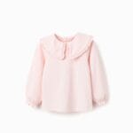 Camiseta niña Zippy rosa con cuello volante