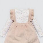 Conjunto falda peto beige y camiseta estampada – Isabel Mora