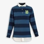Polo 1307 de niño Nelblu azul marino con detalles fluor