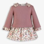 Vestido bebé 0523 rosa con falda estampada – Miranda
