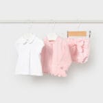 Conjunto bebé niña 3 piezas rosa con chaqueta ref.1287 Mayoral