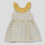 Vestido cuadros amarillo y azul Street Monkey 261054-1