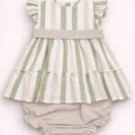 Jesusito bebé rayas verde con braguita Ref. 26134