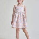 Vestido infantil estampado multicolor tirantes anchos 263010
