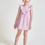 Vestido infantil rosa con volante en V Ref. 263013