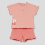 Conjunto infantil niña coral  Under the Sea y short volante 263036
