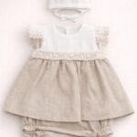 Jesusito bebé lino beige con lazo y braguita Baby-Ferr Ref. 26127