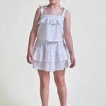 Falda blanca bordado inglés niña verano 266016
