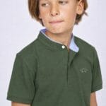 Polo Spagnolo niño verde cuello mao
