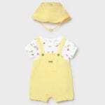 Conjunto bebé 2 piezas peto amarillo y gorro Mayoral Ref 1607