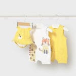 Conjunto bebé Mayoral 3 piezas amarillo con gorrito Ref 1616