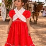 Vestido flamenca niña rojo lunares Pasión Rociera