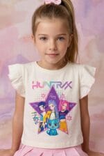 Conjunto Six Seven niña azul con short blanco - Imagen 3