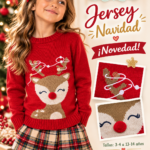 Jersey Navidad niña Zippy rojo con reno – Ref. 0202_26065