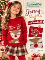 Jersey Navidad niña Zippy rojo con reno – Ref. 0202_26065