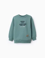 Sudadera niño Zippy verde agua con estampado de perros