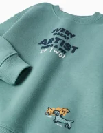 Sudadera niño Zippy verde agua con estampado de perros - Imagen 2