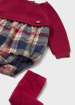 Pelele bebé niño Mayoral rojo de cuadros con leotardos Ref. 2681 - Imagen 3