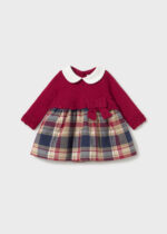 Vestido bebé Mayoral rojo de punto y cuadros – Ref. 2801 - Imagen 2
