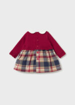 Vestido bebé Mayoral rojo de punto y cuadros – Ref. 2801 - Imagen 4