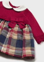 Vestido bebé Mayoral rojo de punto y cuadros – Ref. 2801 - Imagen 3