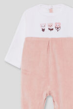 Pijama pelele Street Monkey rosa de terciopelo – Ref. 361038 - Imagen 3