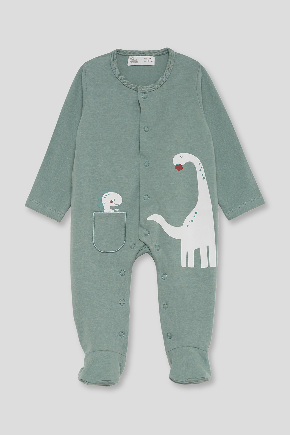 362027_1 Pijama Street Monkey verde con dinosaurios – Ref. 362027 - Imagen 1