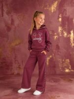 Chándal niña Patitaa burdeos con capucha Girl Wonder
