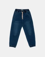 Pantalón vaquero jogger niño Spagnolo azul con cintura elástica - Imagen 4