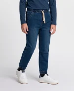 Pantalón vaquero jogger niño Spagnolo azul con cintura elástica